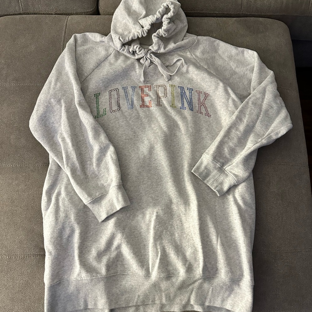 PINK Victoria's Secret Cozy Gray Hoodie tunic/mini dress